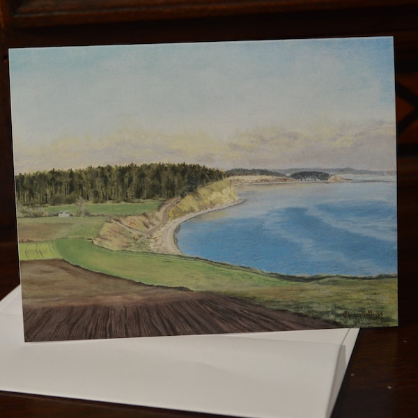 4 Notecards of the Original Painting Ebey's Landing by Clara McGinnis, Fine Art, Notecard, Greeting Card, Blank Card, Whidbey Island Art,