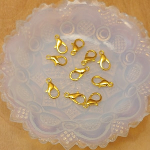 10 Light Yellow Gold Lobster Claw Clasps, DIY Jewelry Making, Jewelry Repair