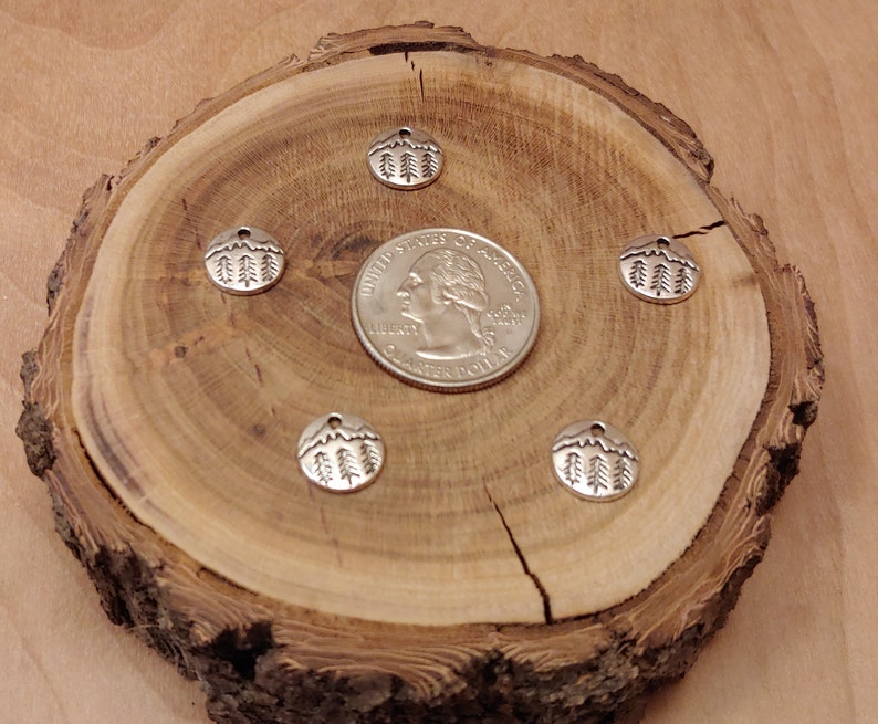5 OR 10 Pack Little Trees and Mountain Vista Silver Tone Charms