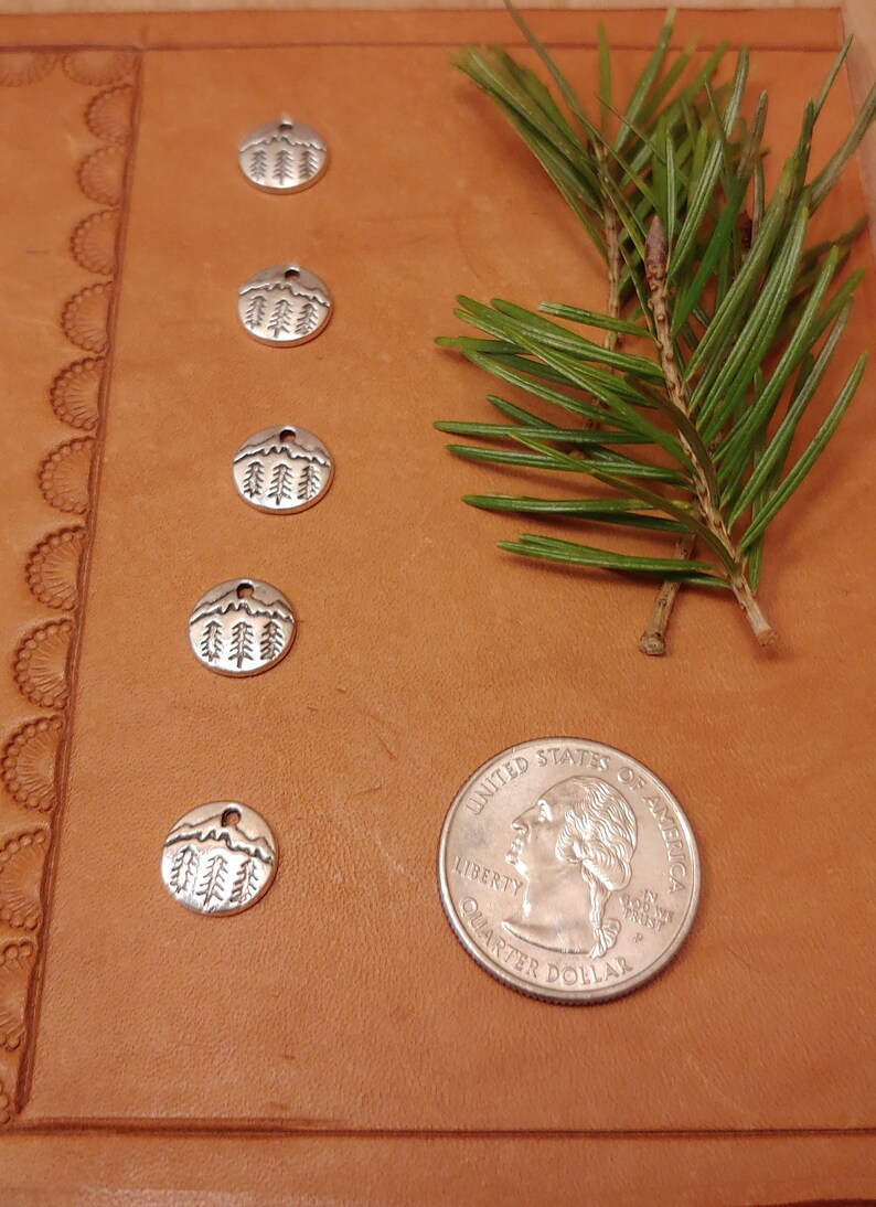 5 OR 10 Pack Little Trees and Mountain Vista Silver Tone Charms