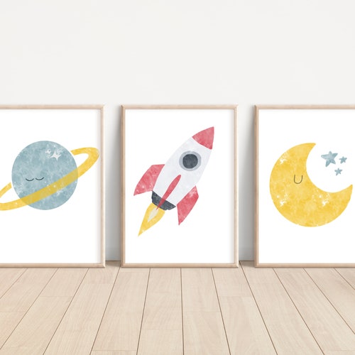 Kids Space Decor Outer Space Wall Art Space Themed Nursery | Etsy