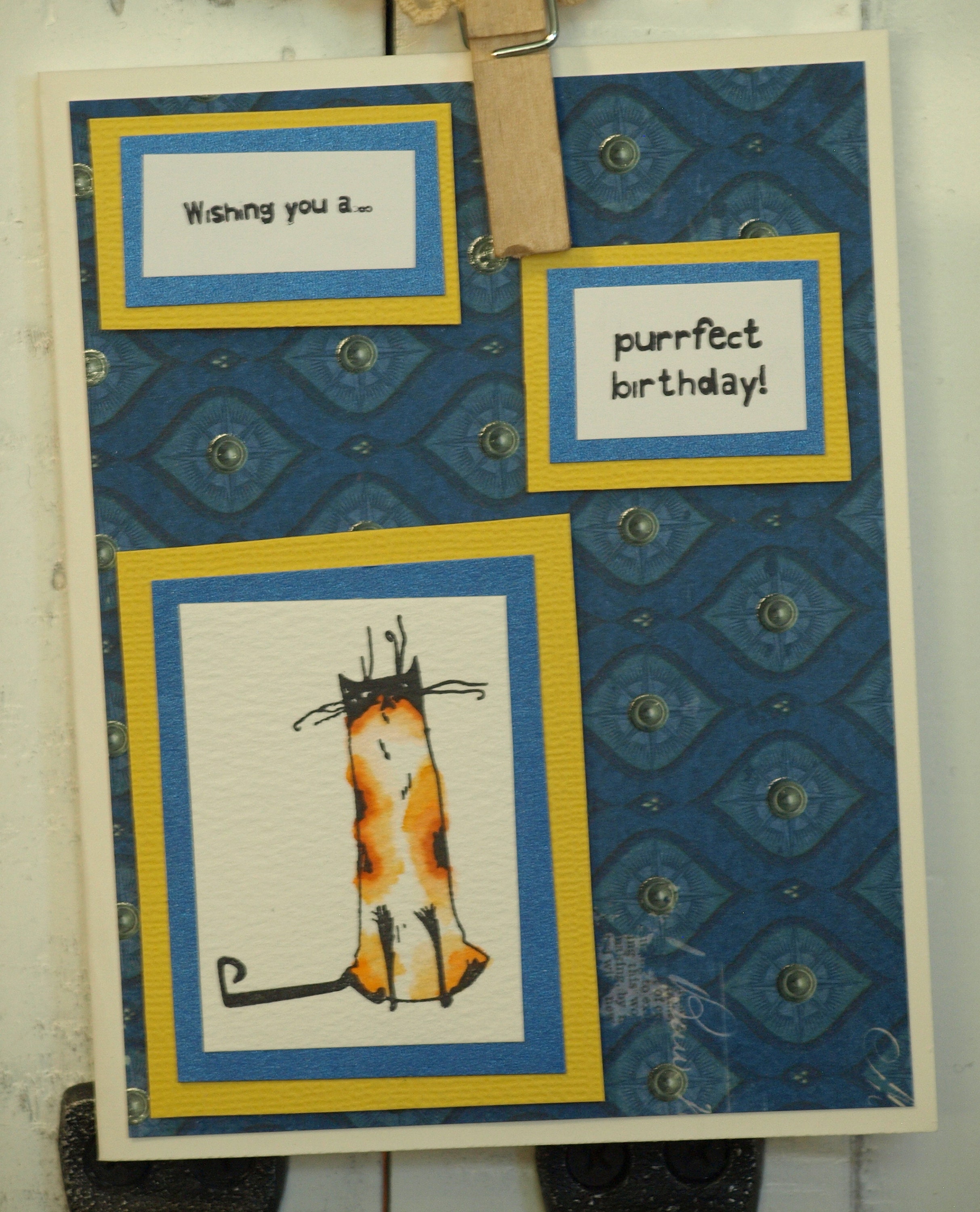 Wishing you a purrfect birthday Calico Cat Birthday Card | Etsy