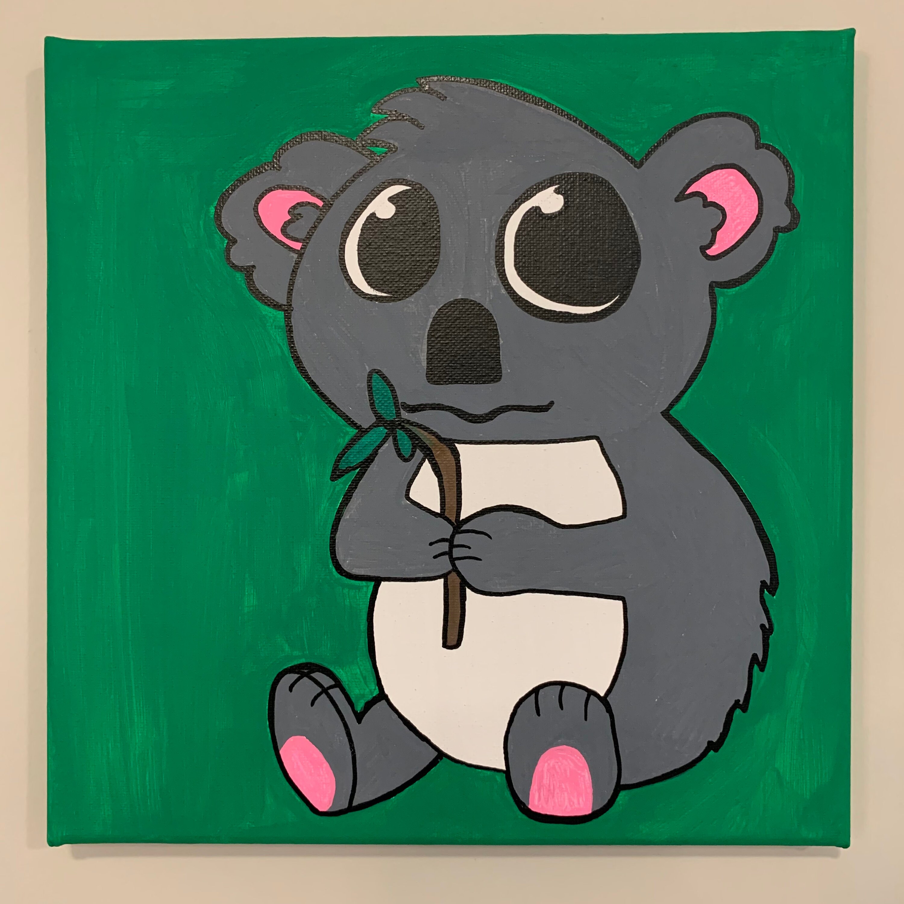 Hand painted canvas cartoon animal wall art Etsy