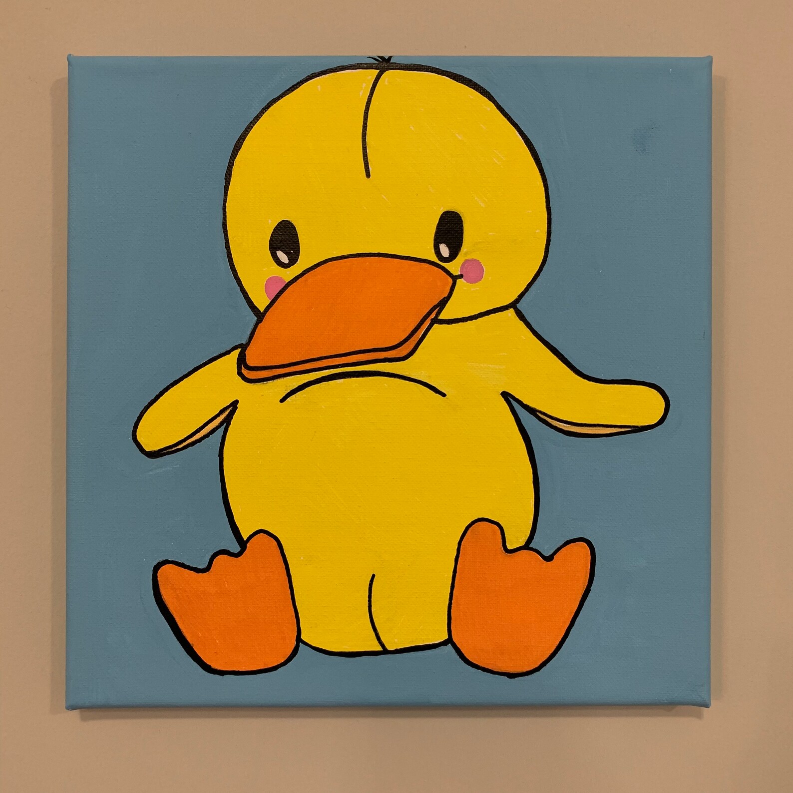 Hand painted canvas cartoon animal wall art Etsy