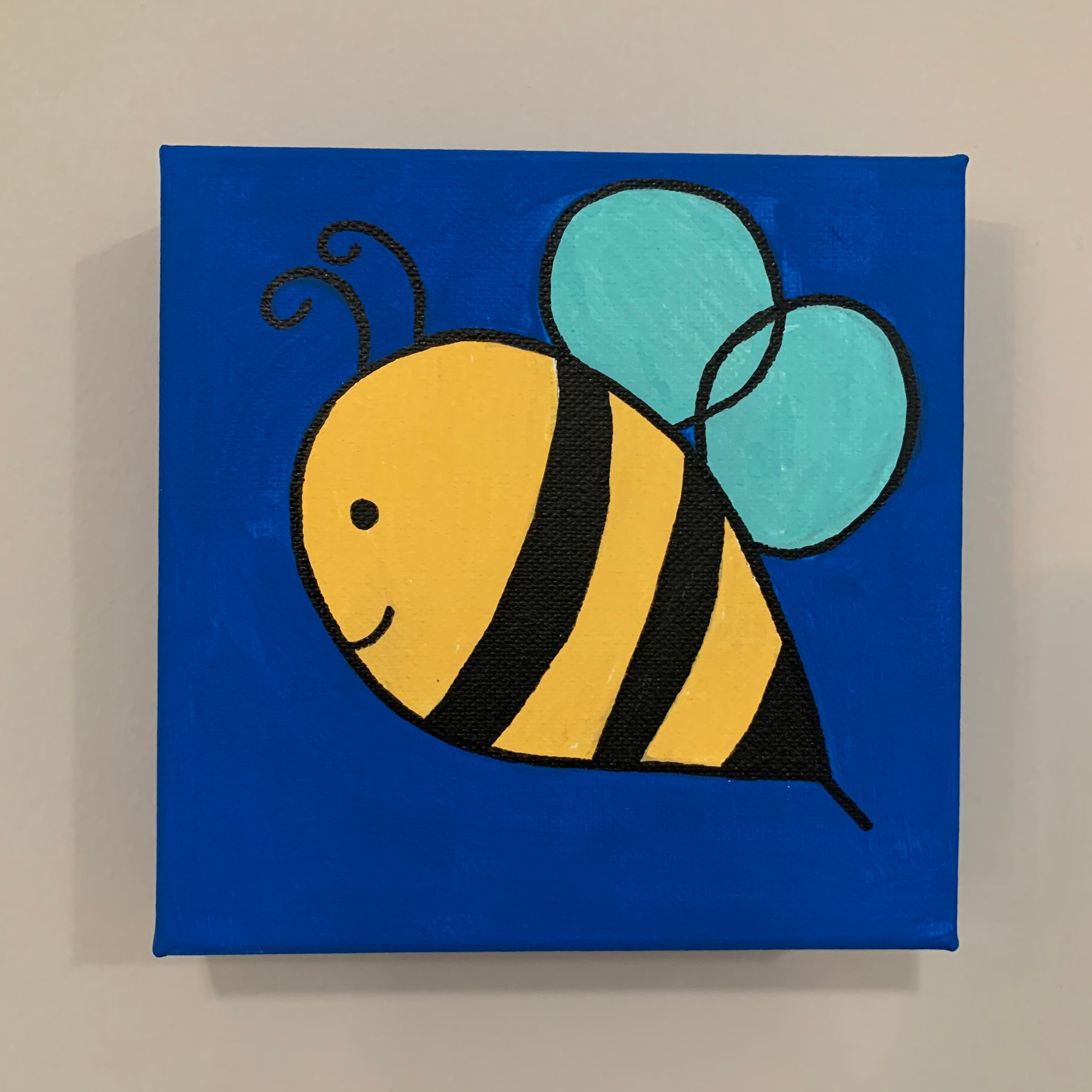 Hand painted canvas cartoon animal wall art Etsy