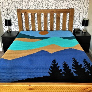 Big Mountains Crochet Graphgan Blanket Pattern image 2