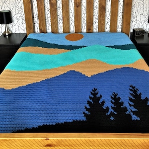 Big Mountains Crochet Graphgan Blanket Pattern image 3