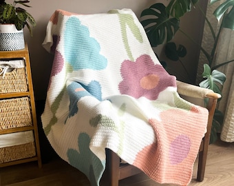 Pastel Meadows Throw Crochet Pattern