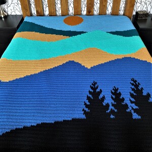 Big Mountains Crochet Graphgan Blanket Pattern image 5