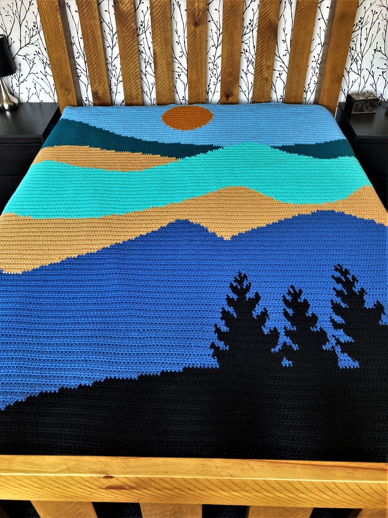 Big Mountains Crochet Graphgan Blanket Pattern image 5