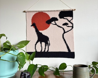 Roaming Giraffe Wall Hanging Crochet Pattern