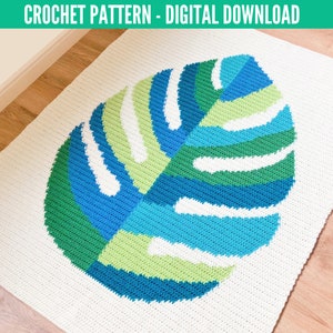 Monstera Throw Blanket Crochet Pattern