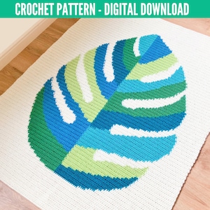 Monstera Throw Blanket Crochet Pattern