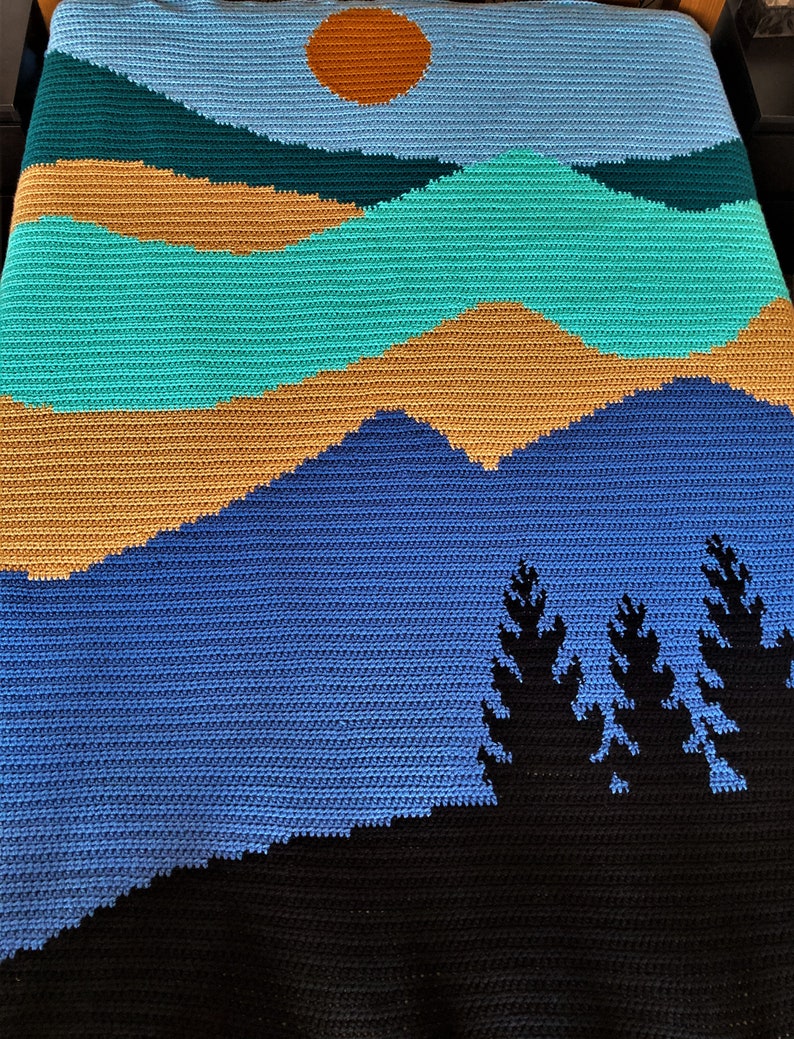 Big Mountains Crochet Graphgan Blanket Pattern image 4