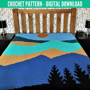 Big Mountains Crochet Graphgan Blanket Pattern image 1