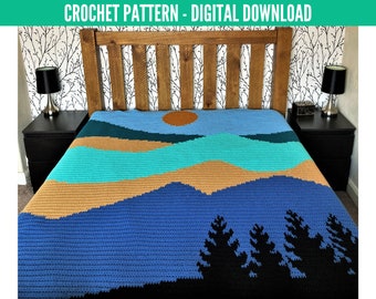 Big Mountains Crochet Graphgan Blanket Pattern