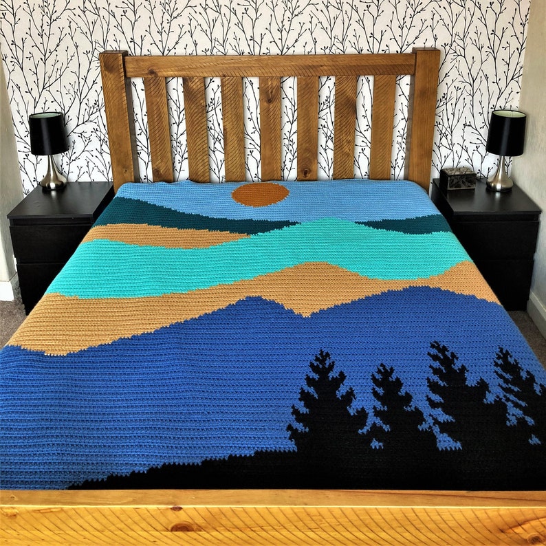 Big Mountains Crochet Graphgan Blanket Pattern image 3