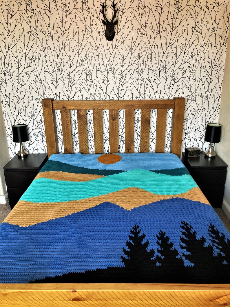 Big Mountains Crochet Graphgan Blanket Pattern image 2