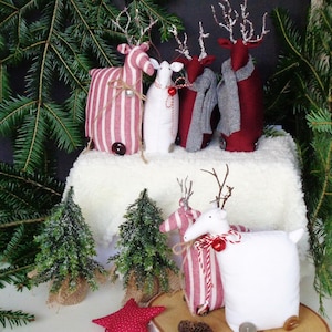 Textile reindeer, Scandinavian Christmas decoration, Tilda, deer, stag, winter, Christmas