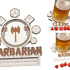 DnD Class Dice Holder Coaster | DnD Gift | DM Gift | DnD Christmas Gift