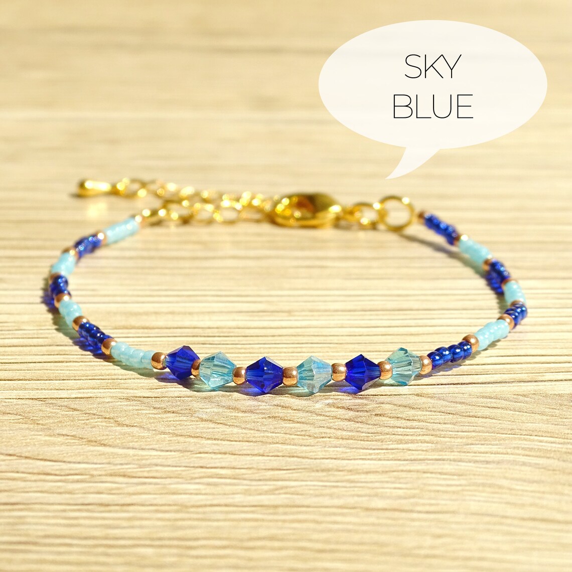 Simple Beaded Bracelets with a Lobster Clasp and Chain Etsy