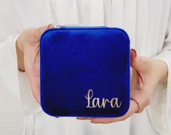 Birth Month Constellation & Flower Personalized High Quality Italian Velvet Jewelry Case, Birthday, Christmas,Holiday, Moms,Friends,Wedding