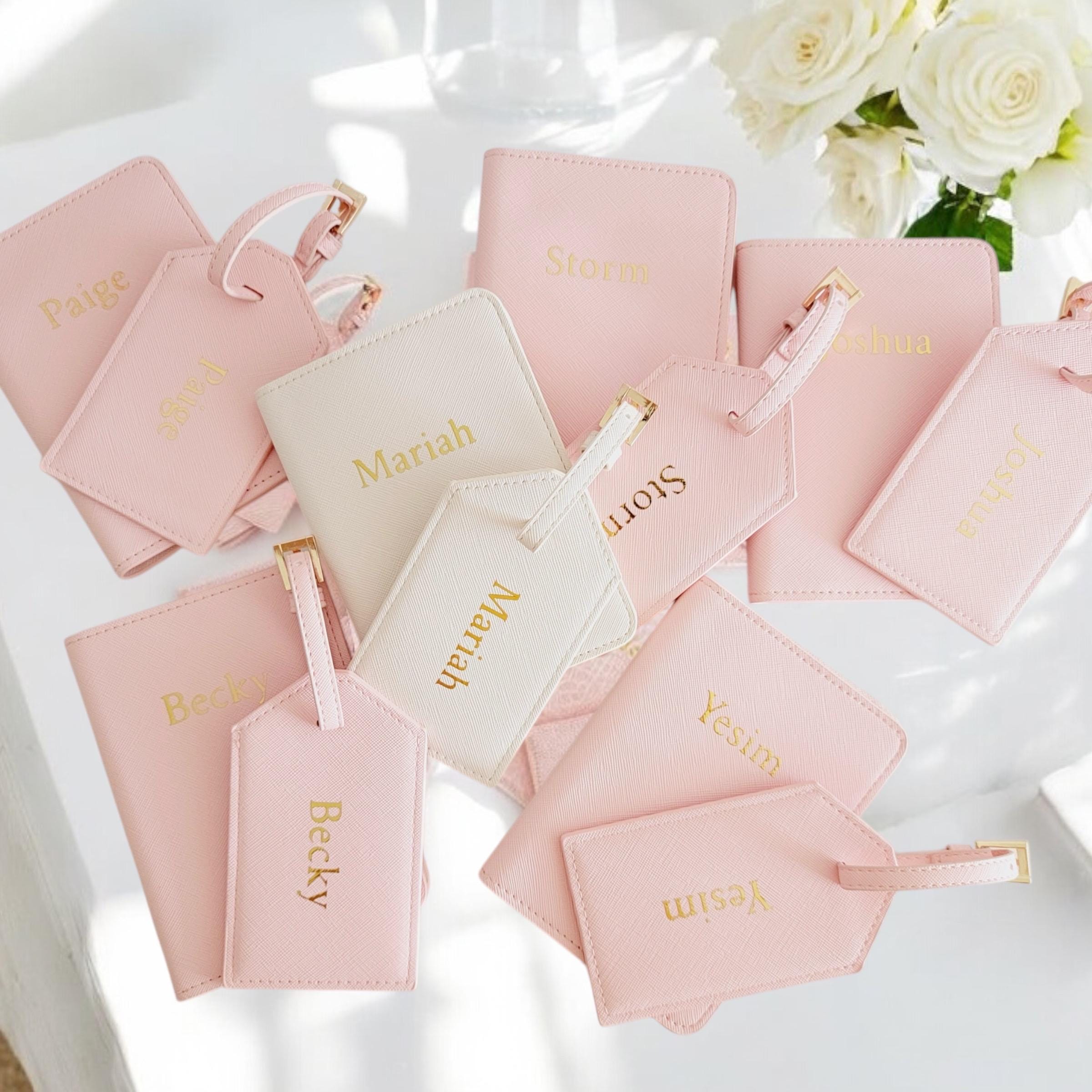 Personalized Saffiano Leather Passport Case & Luggage Tag Set