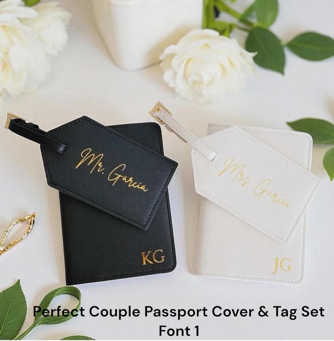 Mr & Mrs Saffiano Passport Set