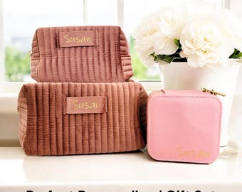 Custom Makeup Bag & Jewelry Case Gift Set