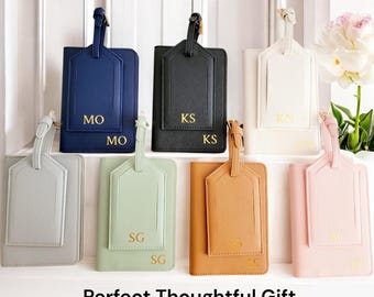 Personalized Saffiano Leather Passport Case and Luggage Tag Set, Honeymoon Couple Set,Engagement Gift,Family Pack