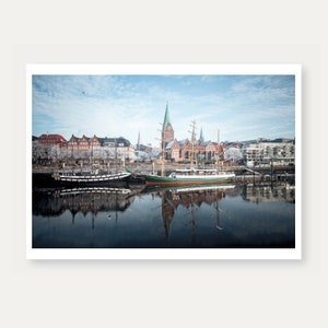 Barcos Bremen, Postal, Las Batallas, Weser, Bremen, Postales, Tarjetas De Felicitación, Fotografía, Buenas Tarjetas
