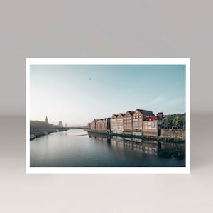 Weser, Weserburg, cartão postal, Bremen, museu, cartão postal, cartão comemorativo, fotografia, bons cartões