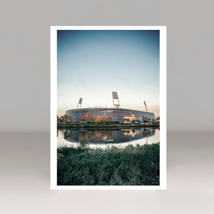 Weserstadion, fútbol, Bremen, postal, postal de aficionado, tarjeta de felicitación, postal con imagen, Werder Bremen, verde-blanco, buenas tarjetas