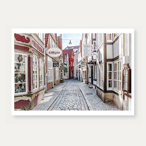 Bremen, oude binnenstad, Schnoor, ansichtkaart, middeleeuwen, ansichtkaarten, wenskaarten, fotografie, goede kaarten