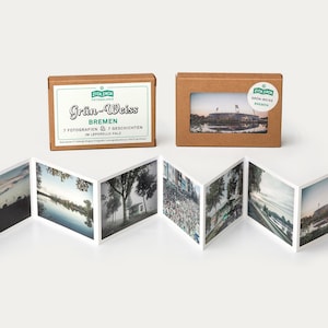 Leporello, Brême, vert et blanc, zigzag, Weserstadion, Weser, football, Werder, cadeaux, cadeaux, boîte, photographie, bonnes cartes