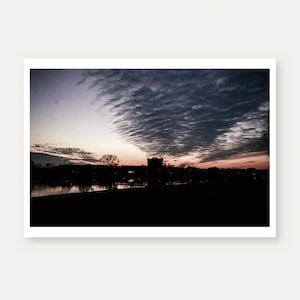 Passeggiata lungo il Weser, cartolina, tramonto, umore, Brema, cartoline, biglietti di auguri, fotografia, buona fotografia di cartoline