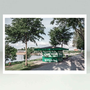Quiosco del Werder, postal, postal de fans, Bremen, Weserstadion, fútbol verde y blanco, Osterdeich, fotografía, postal, tarjeta de felicitación, buenas tarjetas