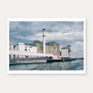 Kellogg's, fabbrica, Brema, cartolina, Weser, porto europeo, Überseestadt, navi, industria, hotel, biglietto d'auguri, vista, buone carte