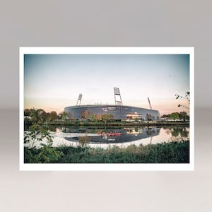 Weserstadion, Kanufahren, Postkarte, Fanpostkarte, Grußkarte, Ansichtskarte, Bremen, Fußball, Werder Bremen, Grün-Weiß, Gute Karten