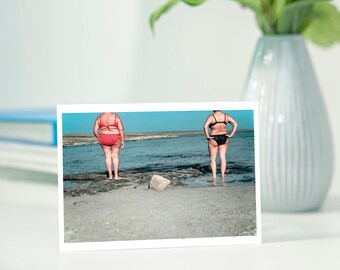 Ciao bella, carte postale, été, soleil, plage, pouvoir des femmes, dames, femmes, carte postale photo, carte de vœux