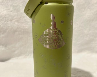 Engraved Princess and the Frog Inspired Water Bottle, Personalized Bottle, Fairy Tale Gift, Reusable Drinkware, Eco-friendly