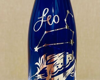 Leo Goddess Wine Bottle Nightlight: Upcycled LED Decor