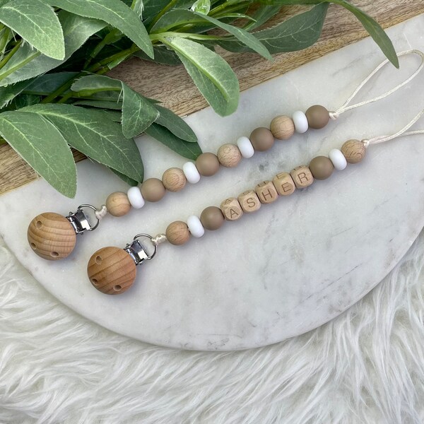 Wood Pacifier Clip Etsy