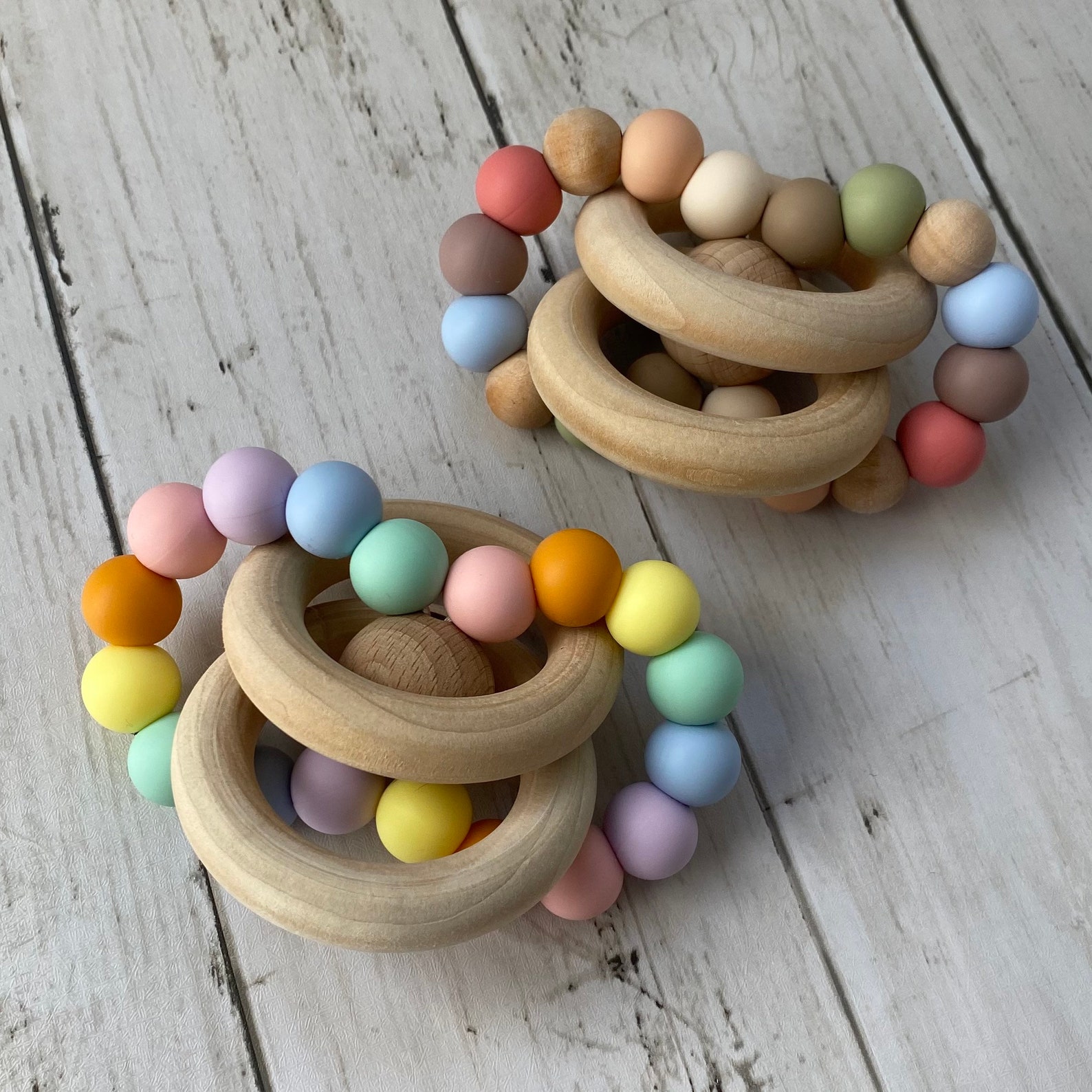 Rainbow Rattle Toy Rattle Sensory Sensory Toys Etsy