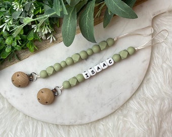 Emma Pacifier Clip LINT • Pacifier Clip • Pacifier Clip with Name • Soother Clip • Pacifier Chain Personalized