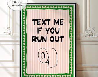Toilette Druck, Toilettenpapier ausgelaufen, Badezimmer Poster, Funky Wandkunst, lustiges Badezimmer Dekor, Toilettenzitat, Garderobe Druck, Retro Wandkunst