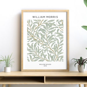 William Morris Print, Exhibition Poster, Willow Bough, Gallery Art, William Morris Poster, Neutral Wall Decor, Vintage Wall Art, Green