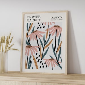 London Flower Market Print, Flower Print, Exhibition Wall Art, Flower Market Poster, Floral Print, Botanical Print, Flower Wall Art, Boho