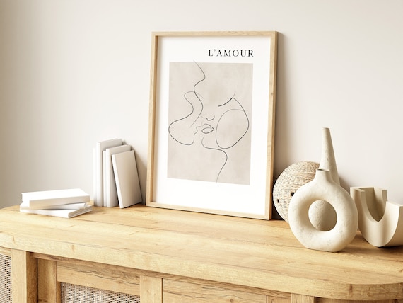 Beige Wall Art, Neutral Wall Print, Couple Print, Love Wall Art, Beige Wall Decor, Natural Wall Decor, Bedroom Wall Art, Home Decor, Beige