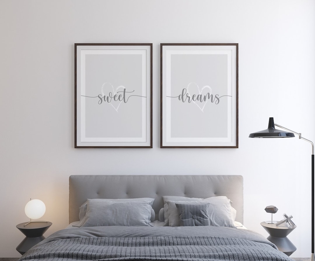 Sweet Dreams Prints Set of 2 Typography Art Bedroom Print - Etsy UK